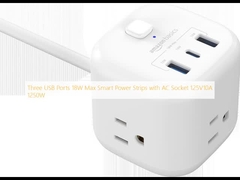 Drie USB-poorten 18W Max Smart Power Strips met AC-poort 125V10A 1250W