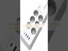 4 poorten PD 32W Smart Power Strip met wisselstroomstop 250V16A 4000W